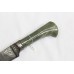 Dagger Knife Damascus Steel Blade Green Jade Stone Handle Silver Koftgiri D52